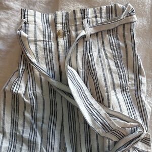 Paper bag Linen striped pants